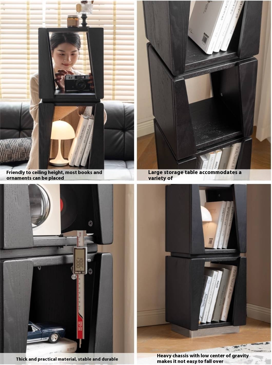 Oak Solid Wood Bauhaus Style Bookshelf