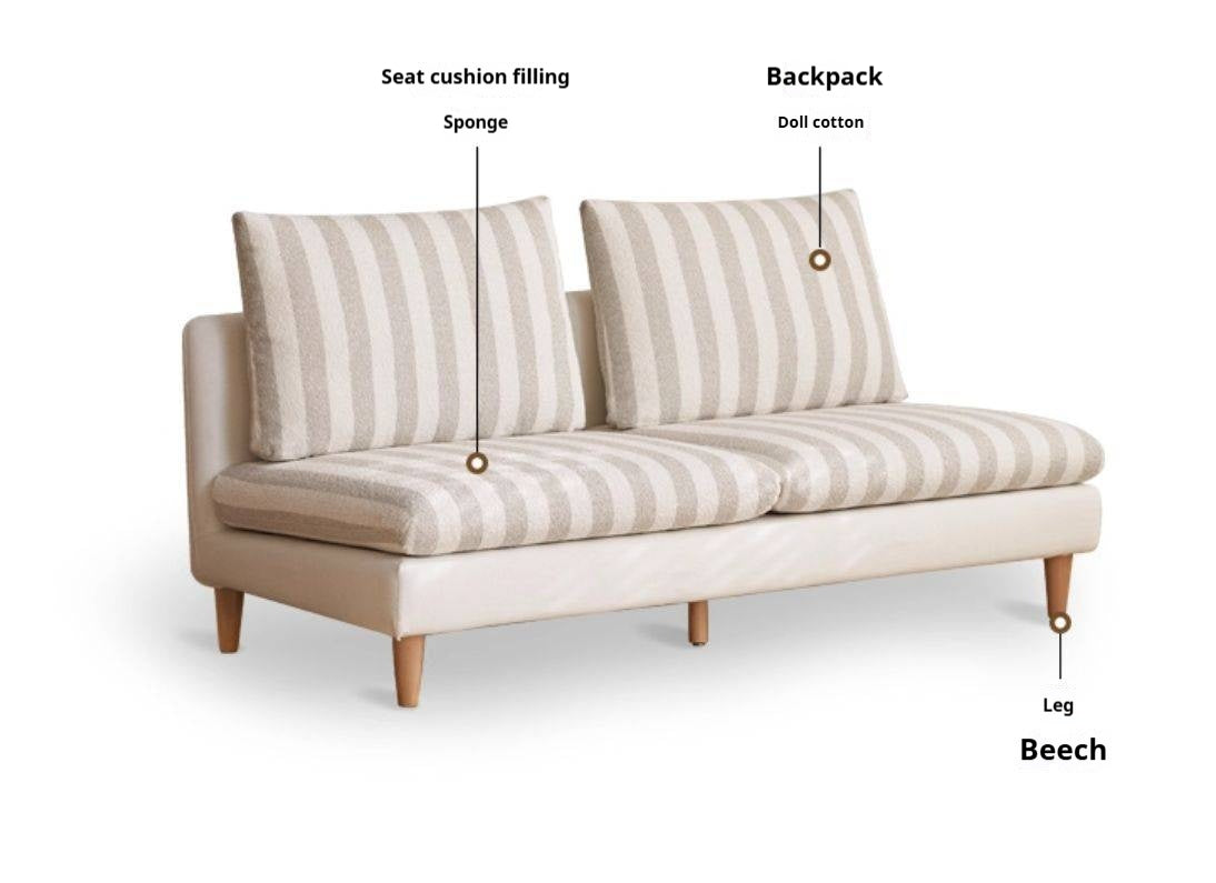 Beech, Fabric Cotton And Linen Sofa