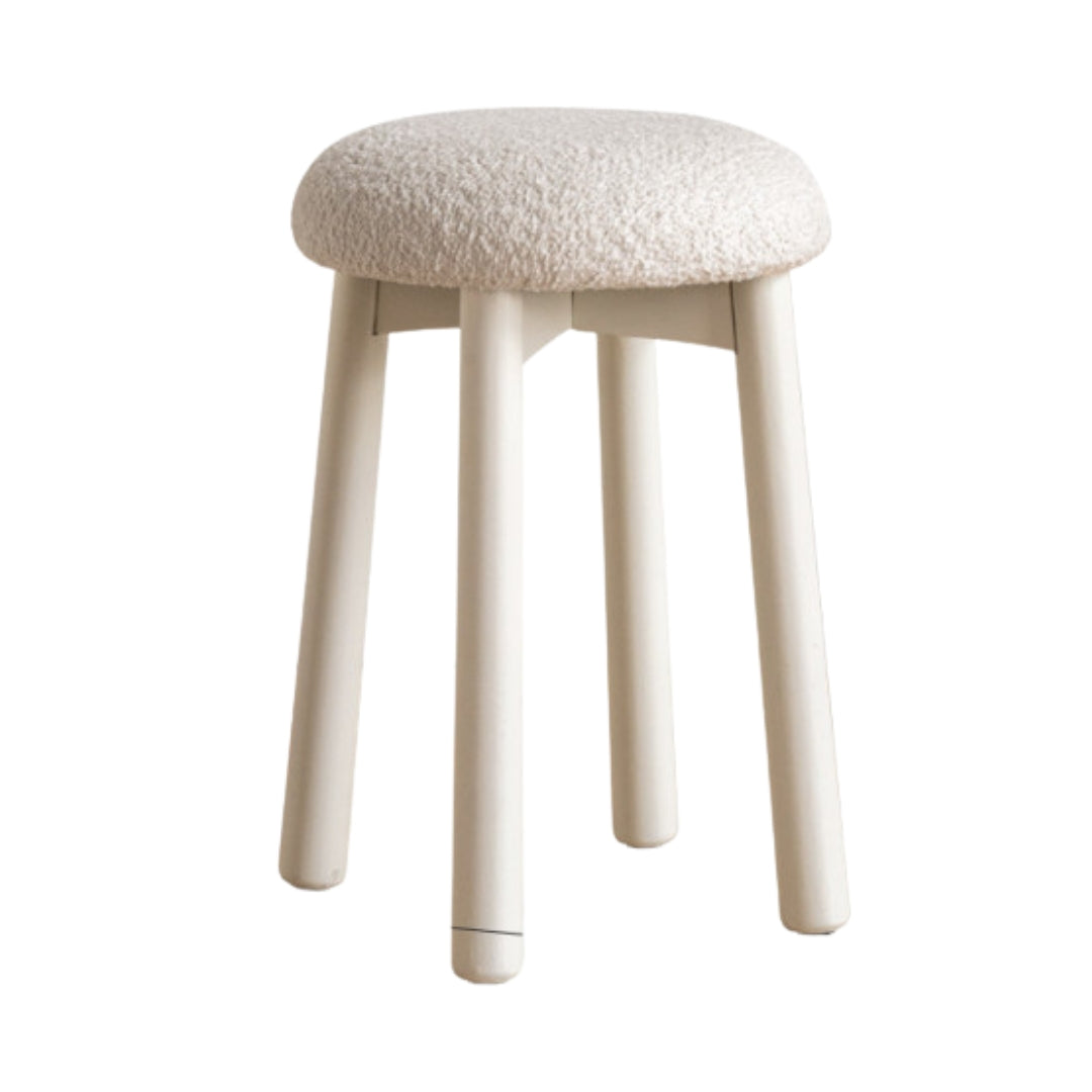 Solid Rubberwood Modern Soft Makeup Stool