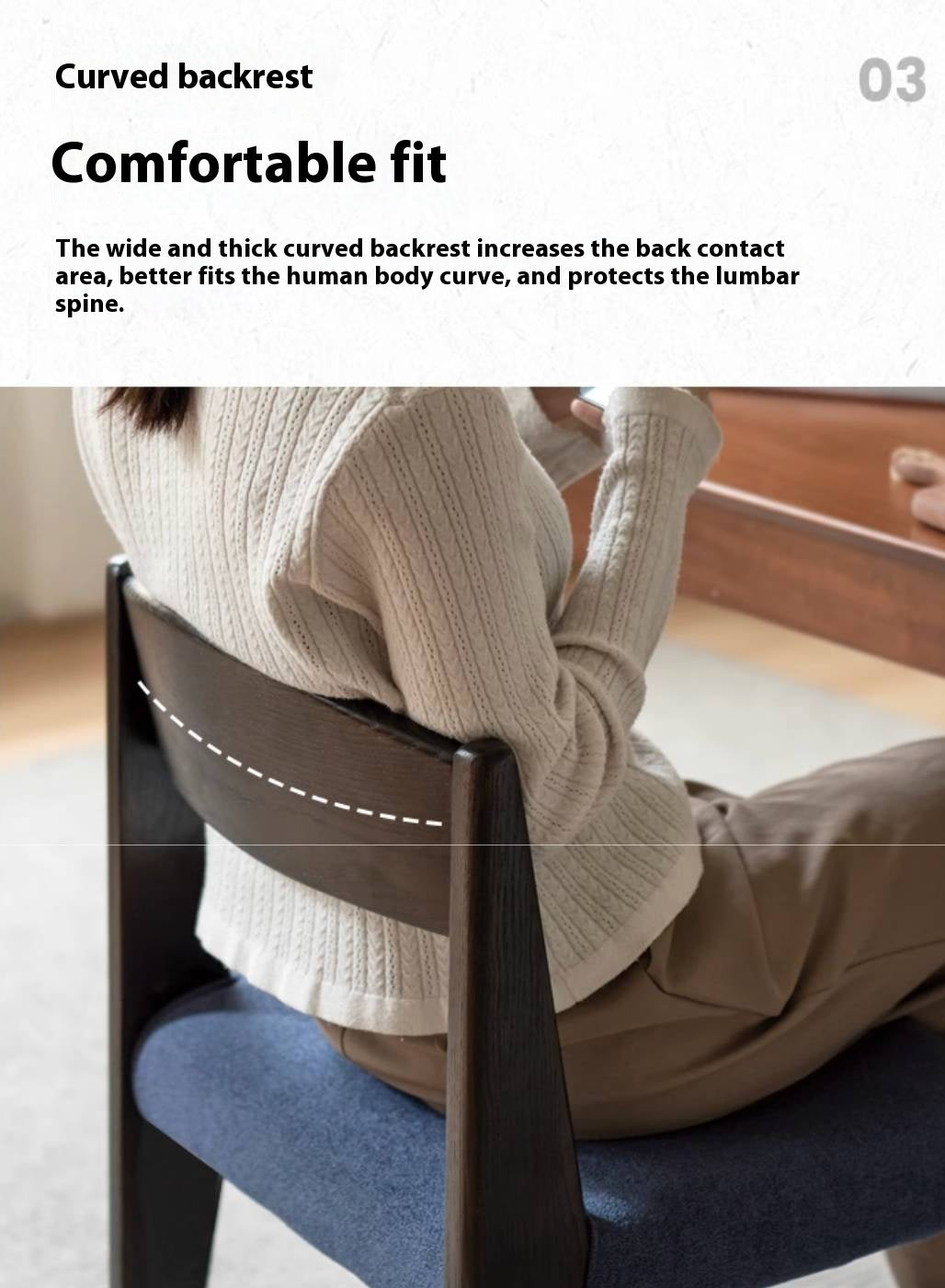 Set 4 pcs Beech Solid Wood Retro Style Dining Chair