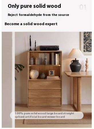 Oak Solid Wood Modern Side Cabinet