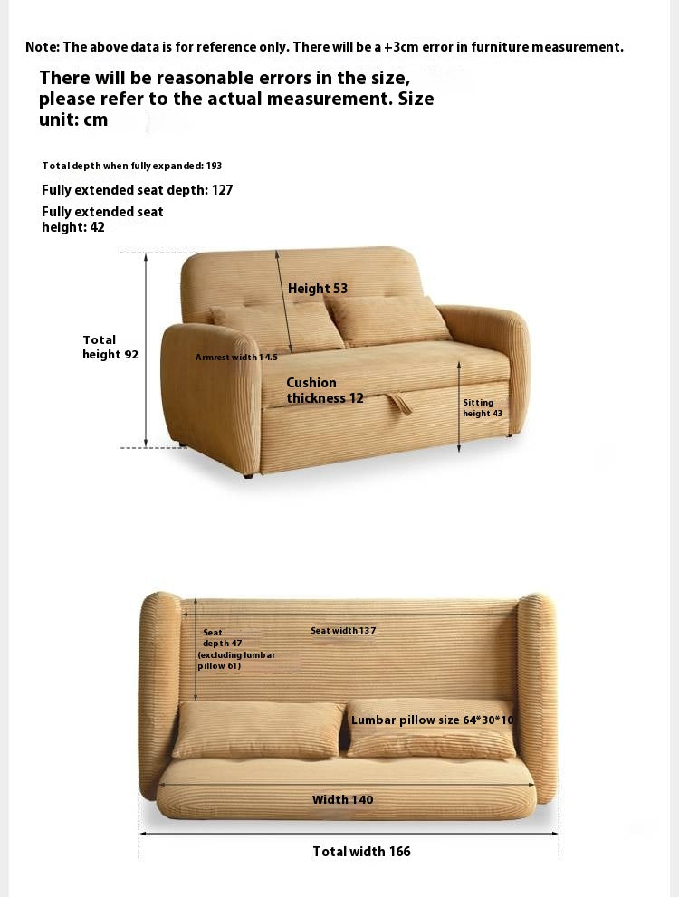 Fabric Retractable Modern Sofa Bed