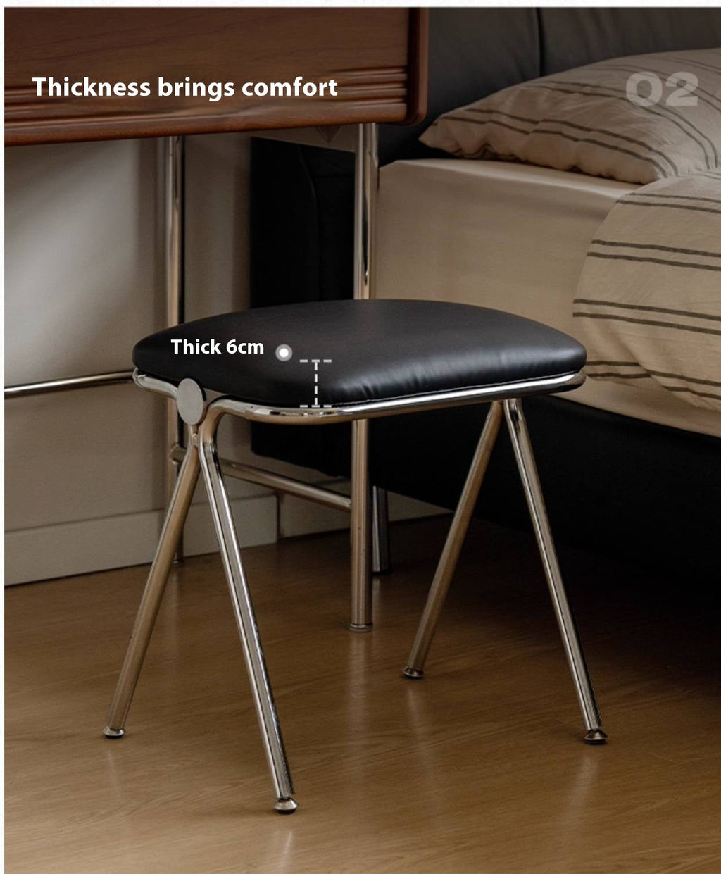 Leather Soft Padded Makeup Stool