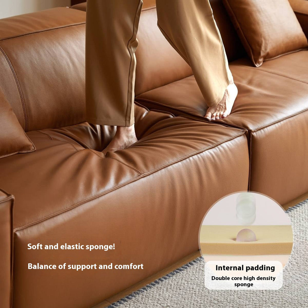 Leather Italian Light Luxury Sofa