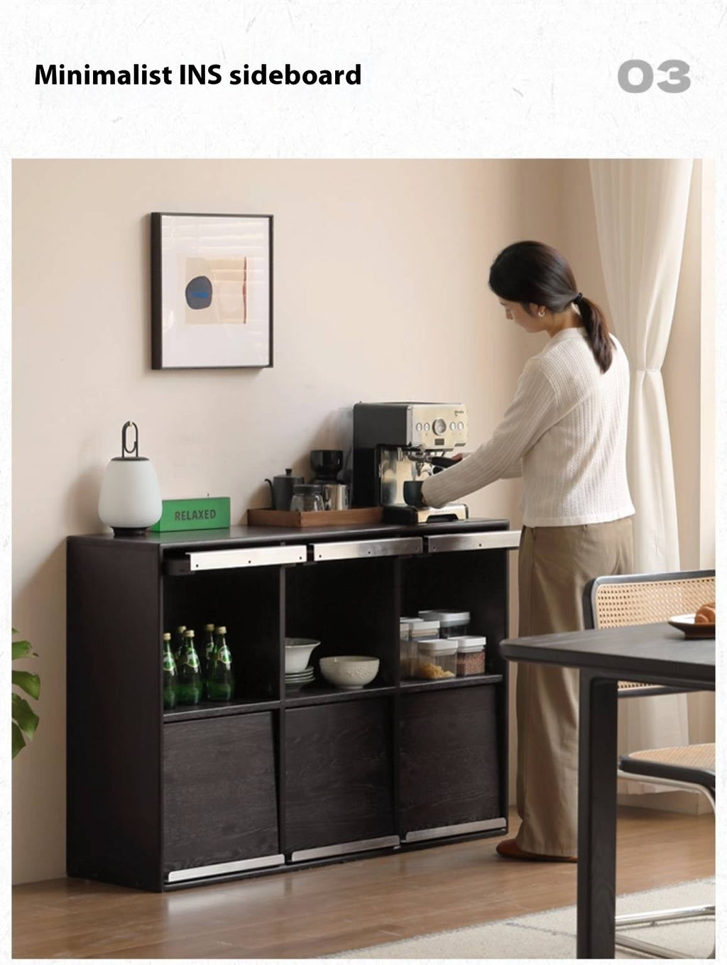 Oak Solid Wood Bauhaus Bookcase Module Combination