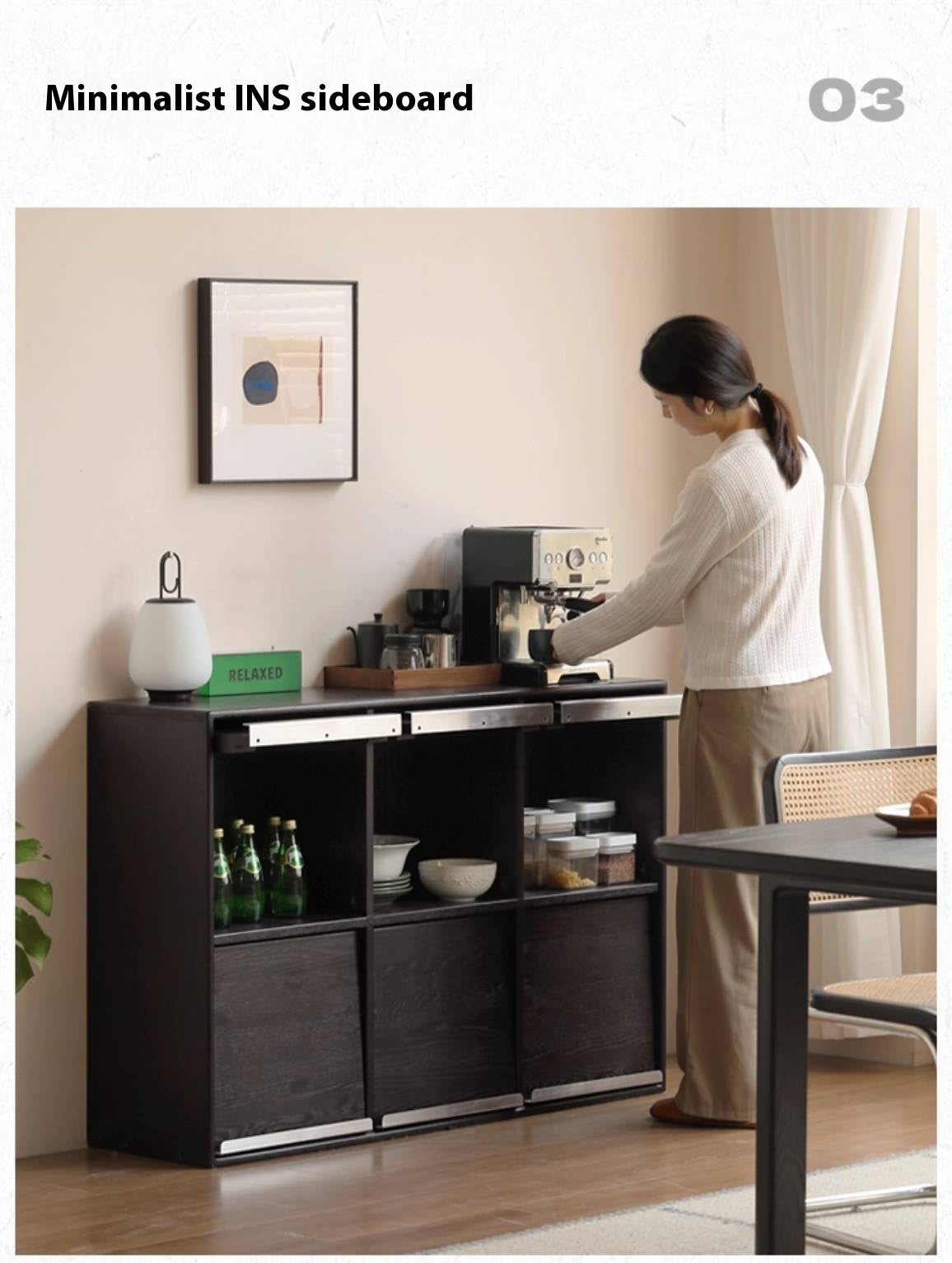 Oak Solid Wood Bauhaus Bookcase Module Combination