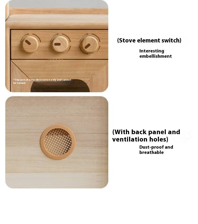 Poplar Solid Wood Montessori Kids Kitchen Cabinet
