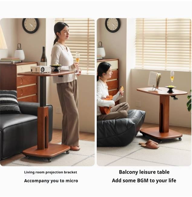 Poplar Solid Wood Lifting Medieval Style Side Table