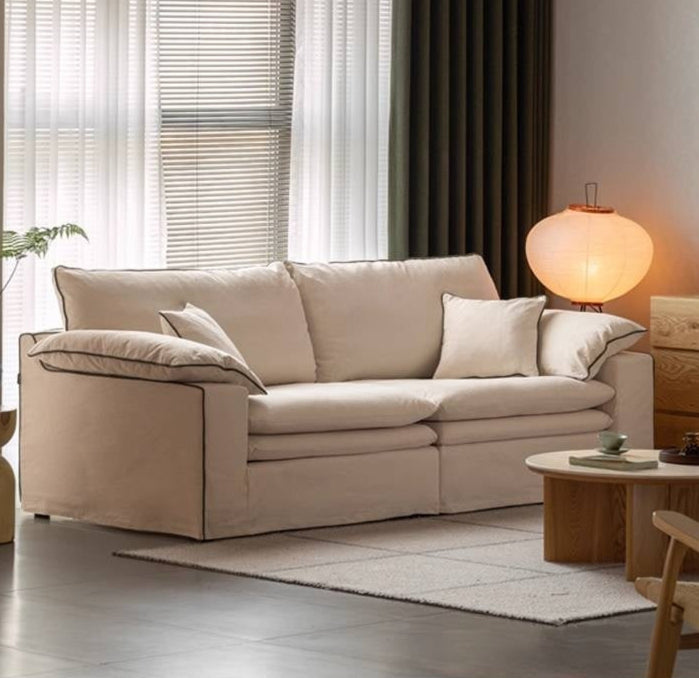 Cotton and Linen Sofa Wabi Sabi Style