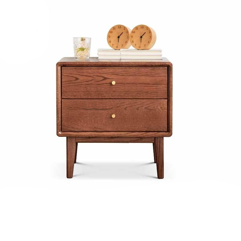 Oak Solid Wood walnut color Nightstand