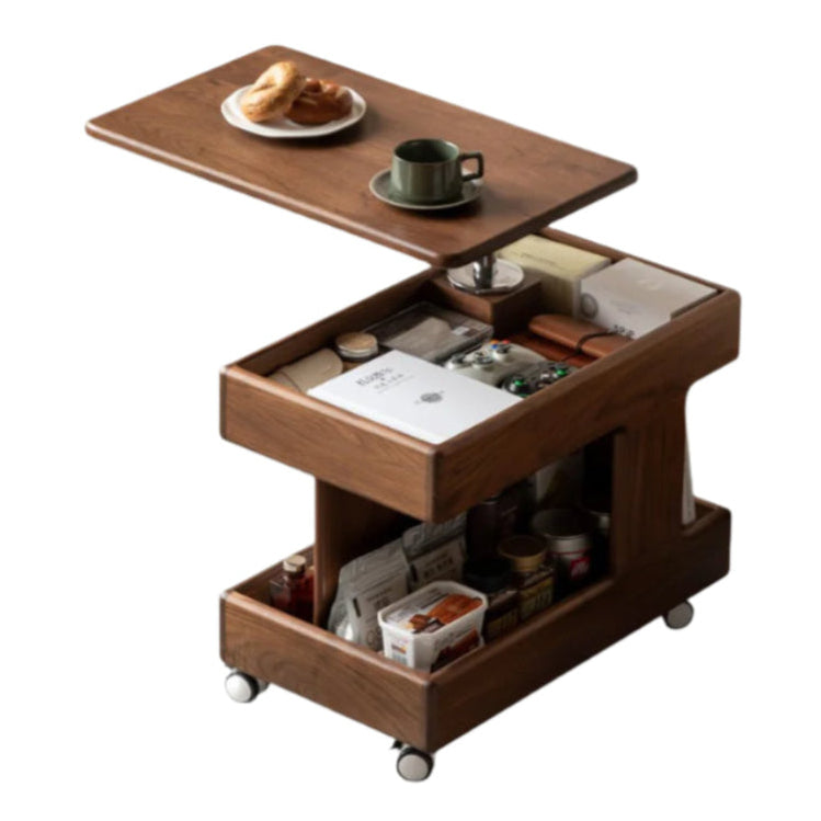 Oak, Ash, Cherry, Black Walnut Solid Wood Rotating Side Table