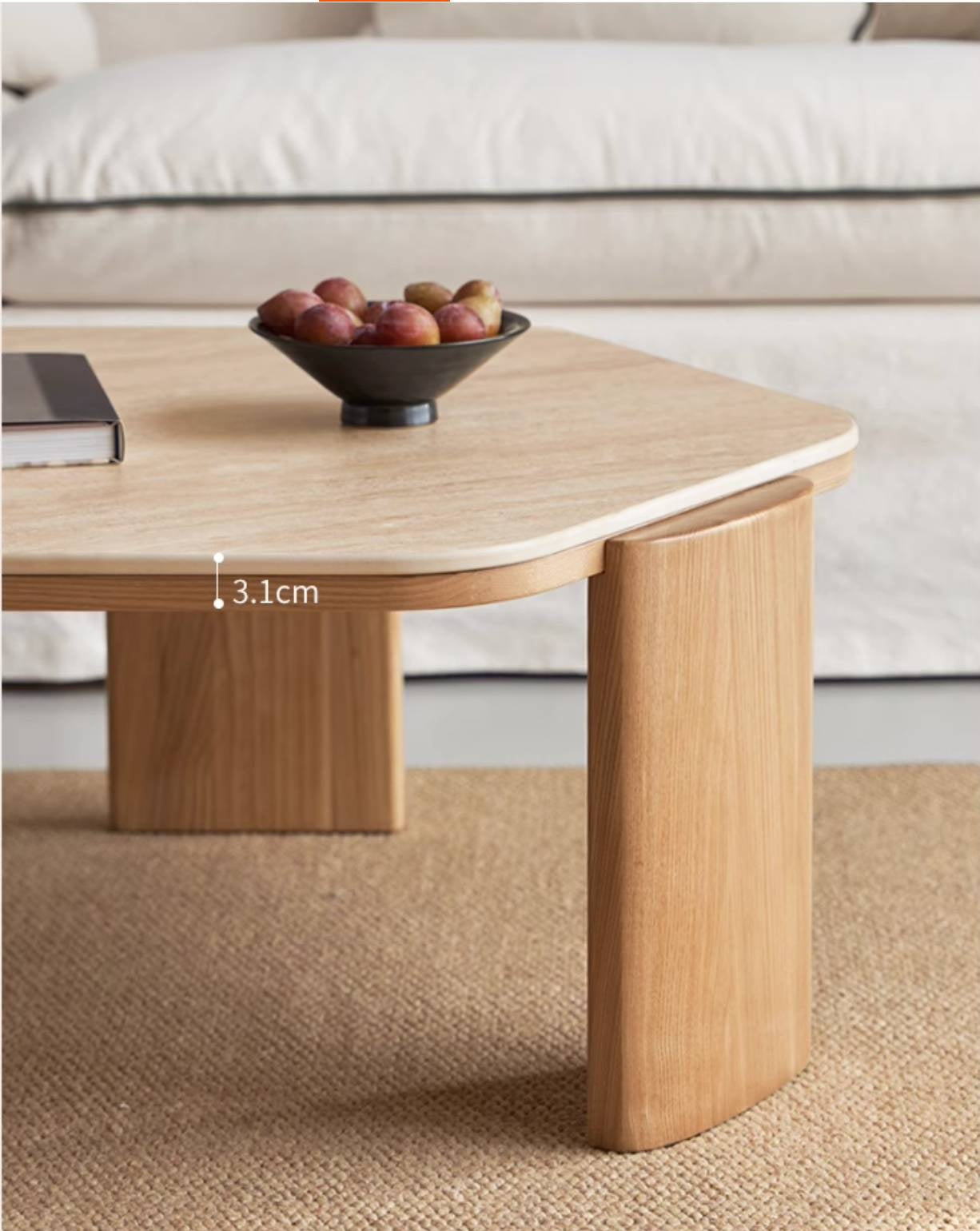 Ash Solid Wood Wabi-Sabi Style Coffee Table