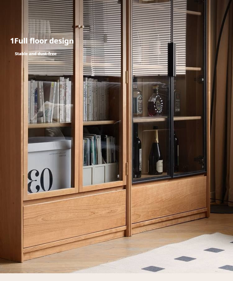 Cherry Solid Wood Bookcase Cabinet Display