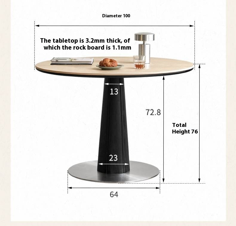 Oak Solid Wood Bauhaus Rock Plate Dining Table