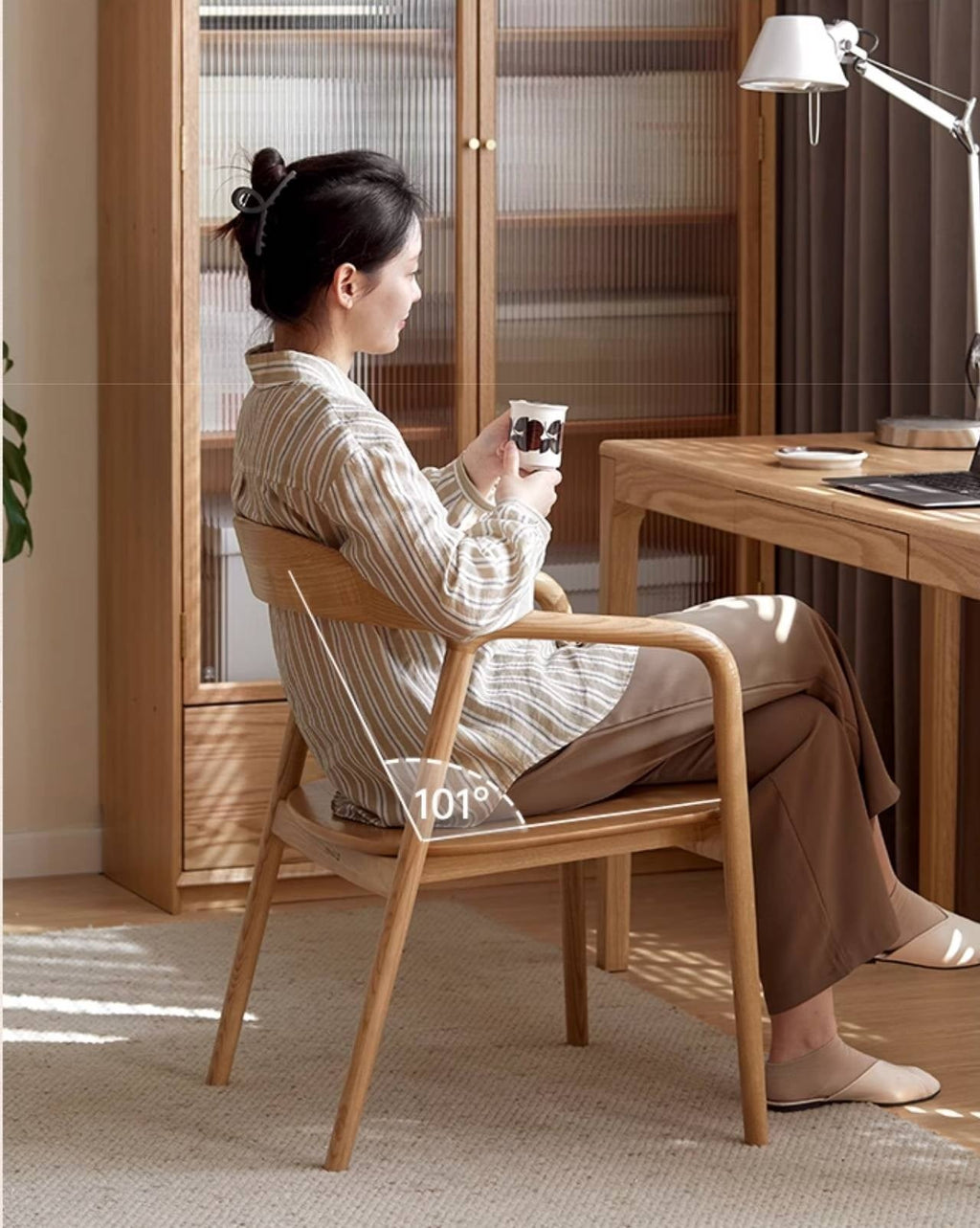 Ash Solid Wood Leisure Armchair