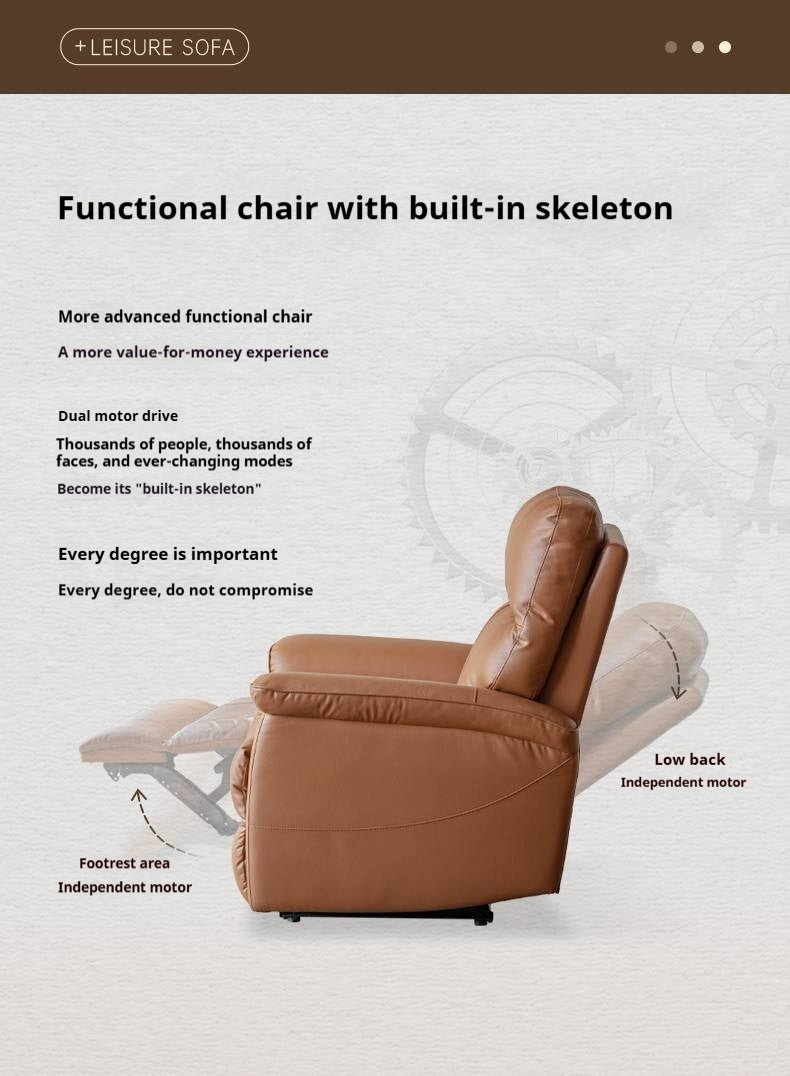 Leather Functional Recliner Electric Sofa
