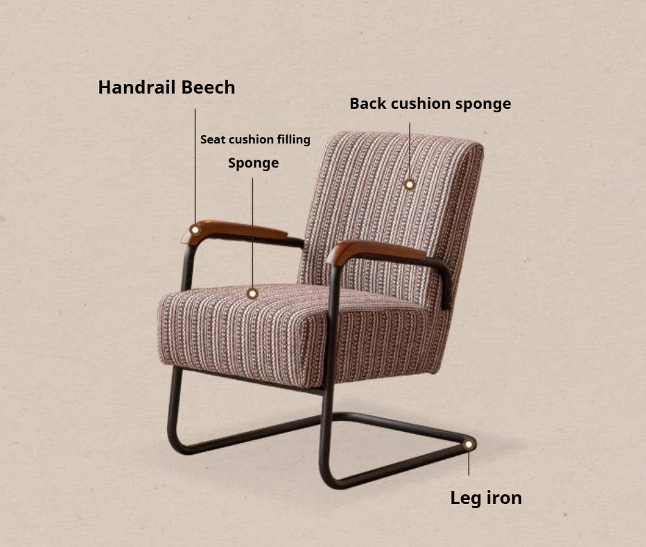 Fabric Sofa Middle Retro Chair