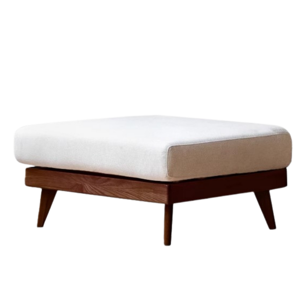 Black Walnut, Oak, Ash, Poplar Solid Wood Footstool Small Fabric Stool