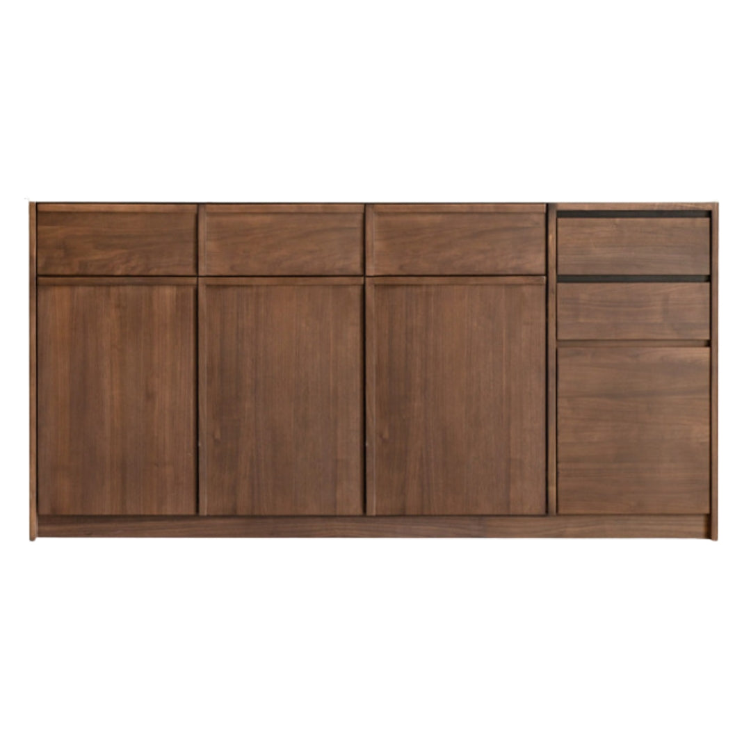 Black Walnut Solid Wood Dining Cabinet Antique Style Rock Board