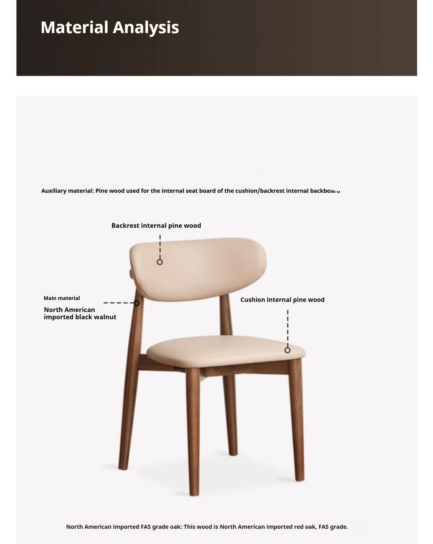 Set 4 pcs Black Walnut, Ash, Oak Solid Wood Dining Chair