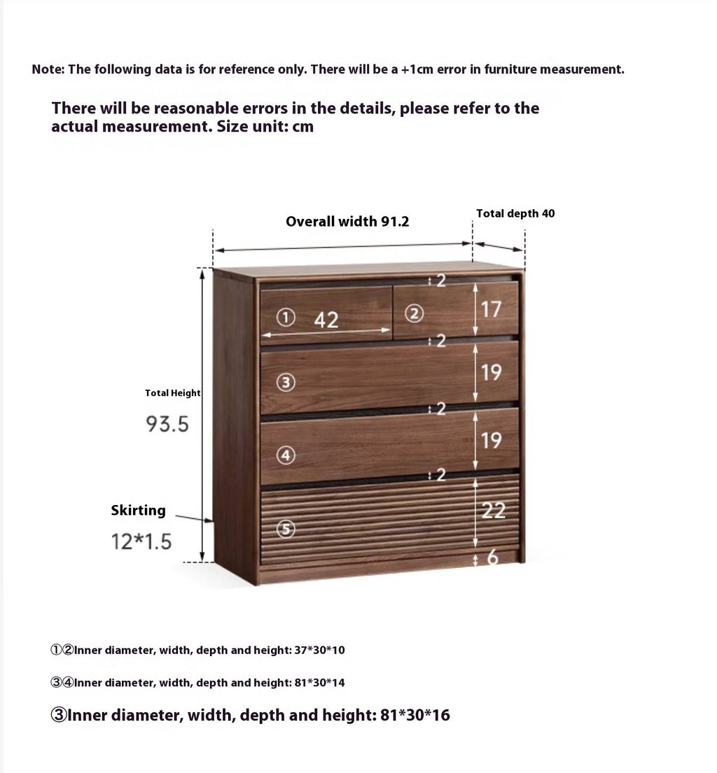 Black Walnut Solid Wood Italian Light Luxury Drawer