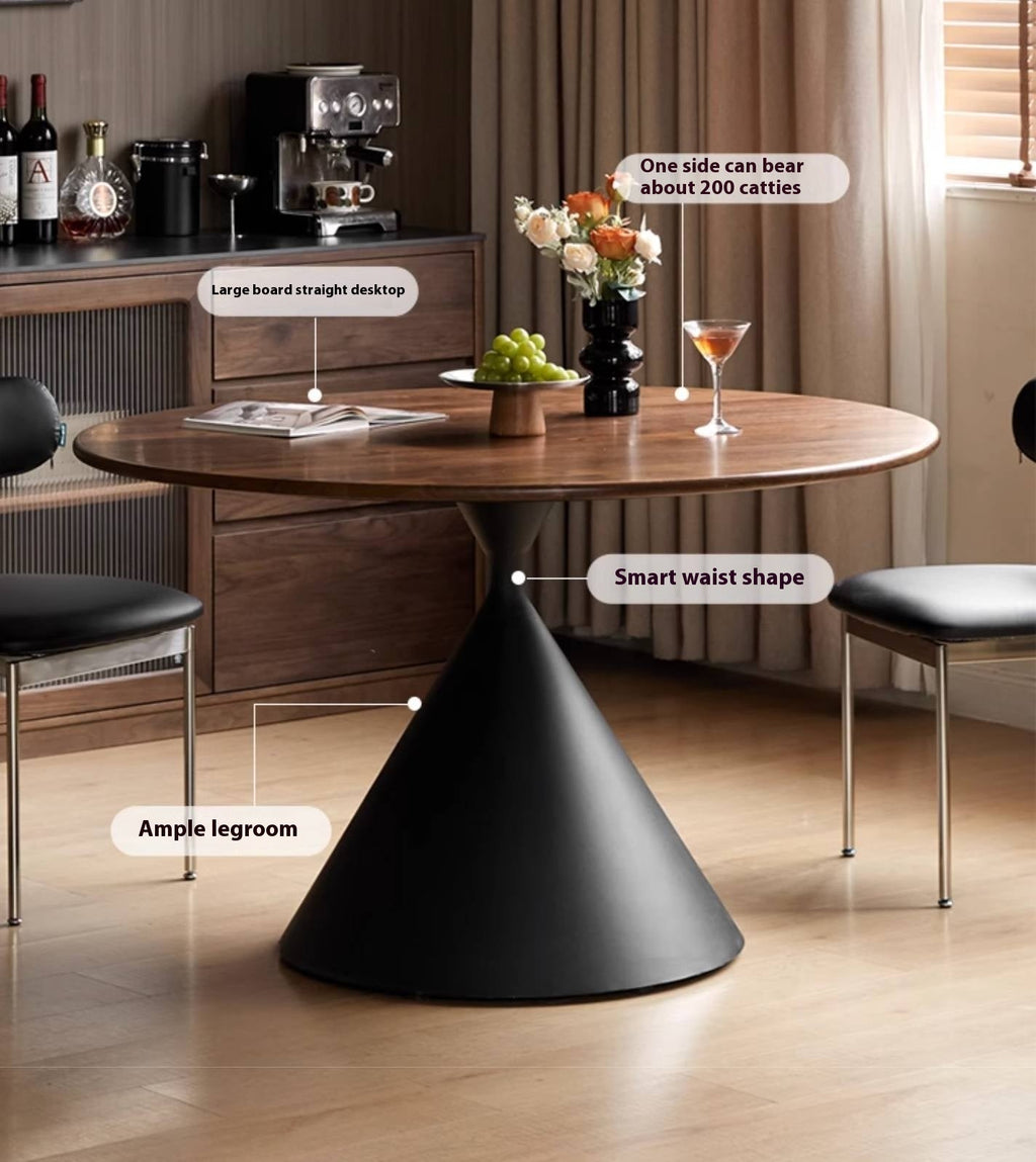 Black Walnut Solid Wood Light Luxury Style Dining Table