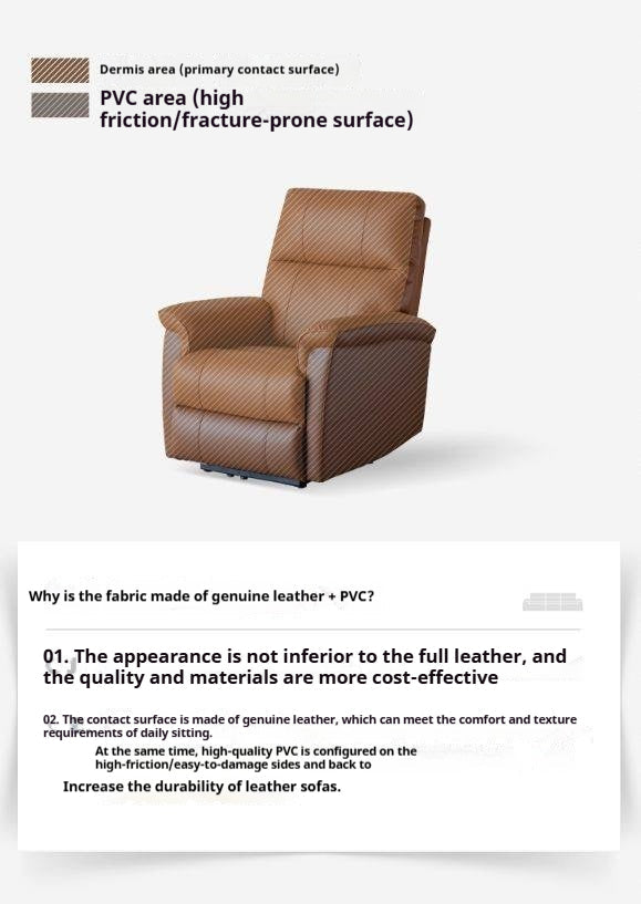 Leather Functional Recliner Electric Sofa