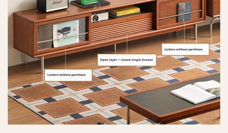 Poplar Solid Wood Bauhaus Style TV Cabinet