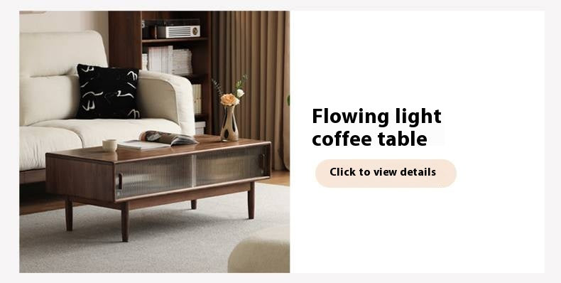 Black Walnut Solid Wood Sliding Doors TV Cabinet