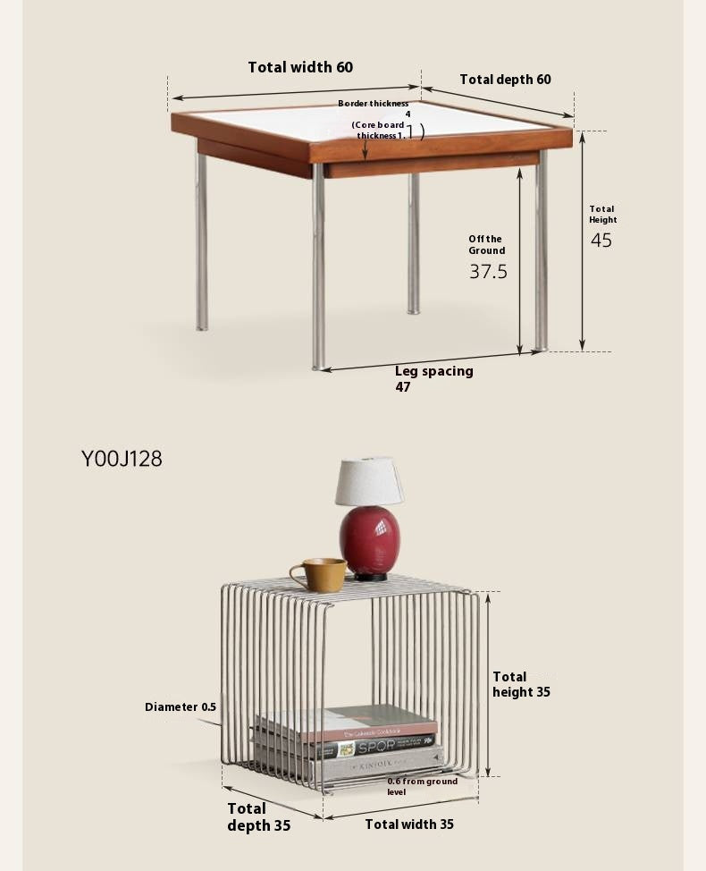 Poplar Solid Wood Ancient Square Tea Table
