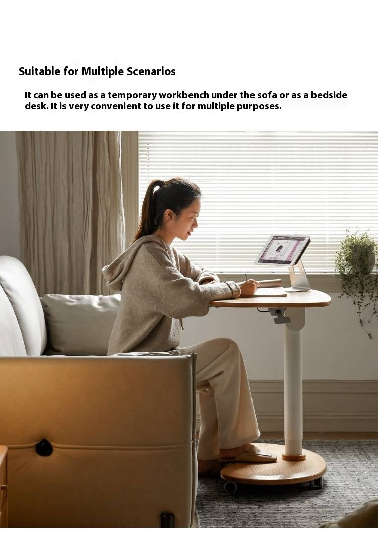 Oak Solid Wood Mobile Standing Desk