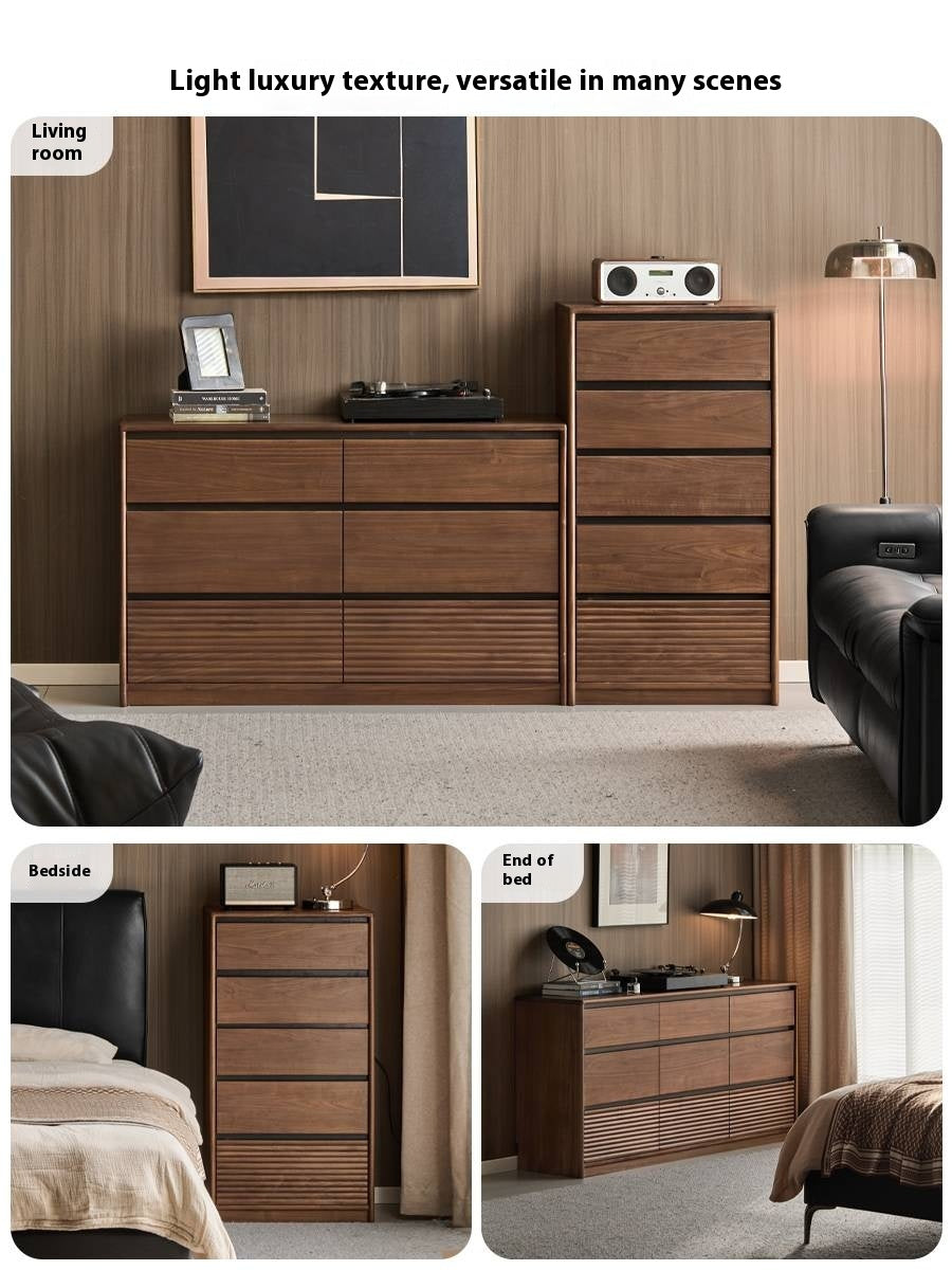 Black Walnut Solid Wood Italian Light Luxury Drawer