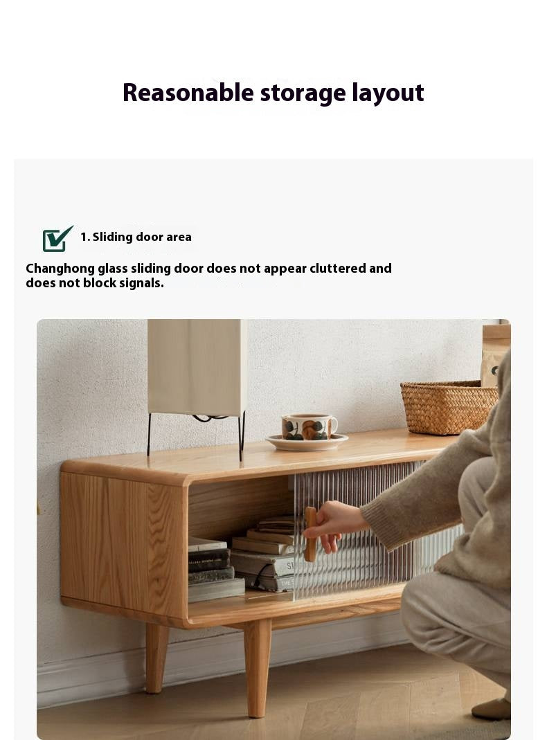 Oak Solid Wood Modern TV Cabinet