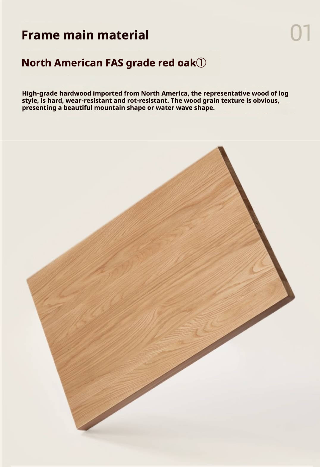 Oak Solid Wood Cream Style Bookcase