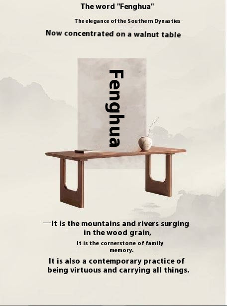 Black Walnut Solid Wood Wabi Sabi Style Large Board Dining Table