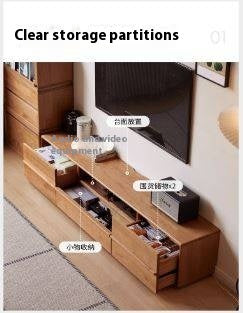 Cherry Solid Wood Modern Simple Floor TV Stand