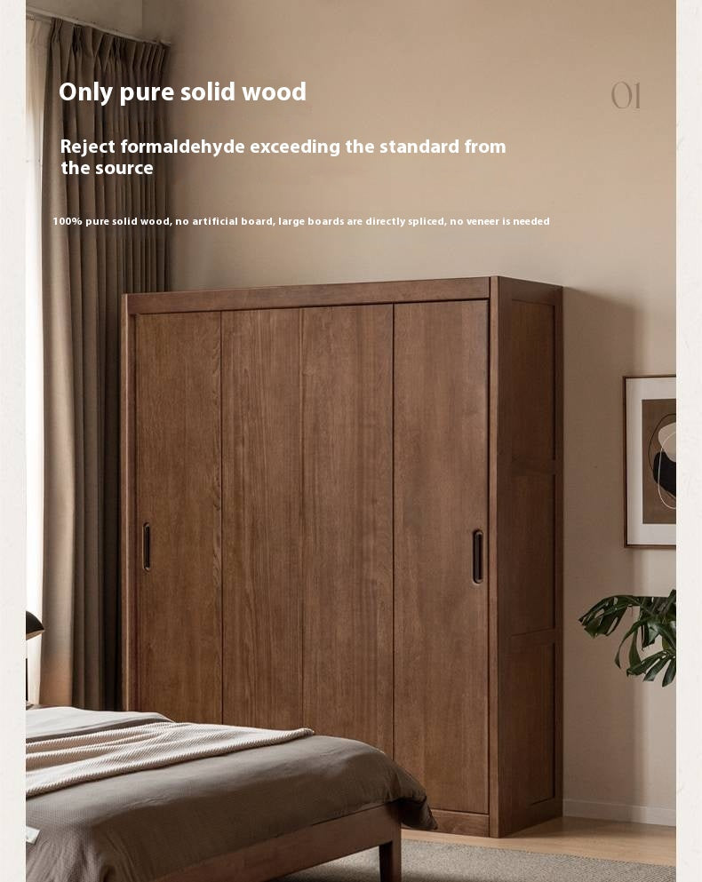 Golden Sandalwood Solid Wood Wardrobe.