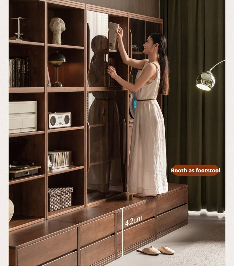 Sandalwood Solid Wood Combination Bookcase