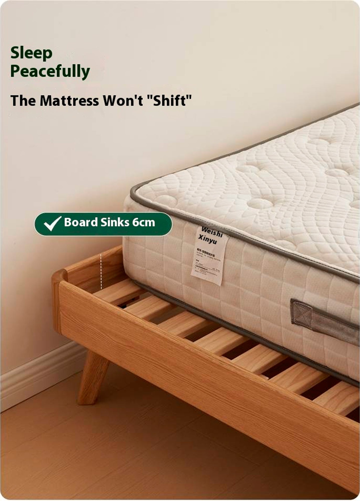 Oak Solid Wood Bed Modern Soft Leaning Bed
