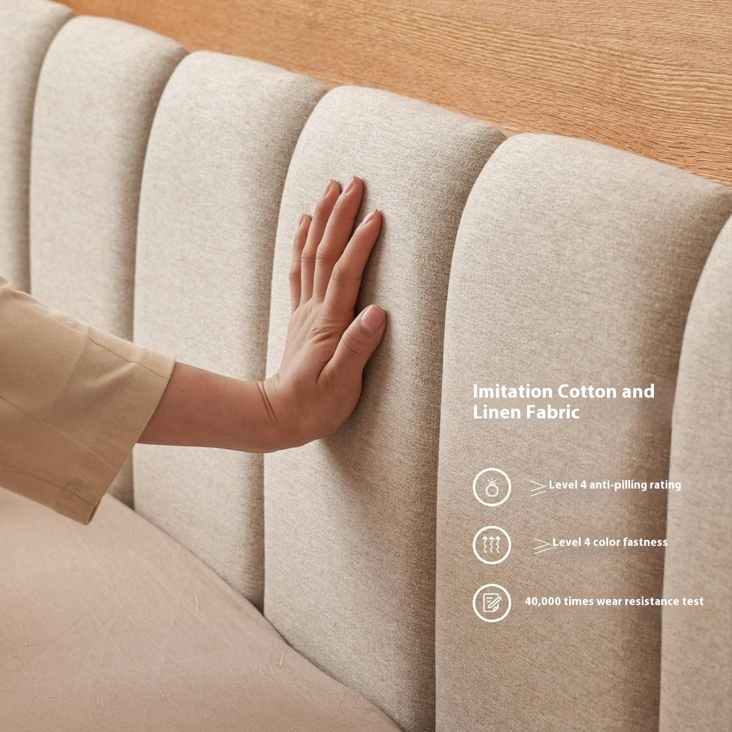 Oak Solid Wood Bed Modern Soft Leaning Bed