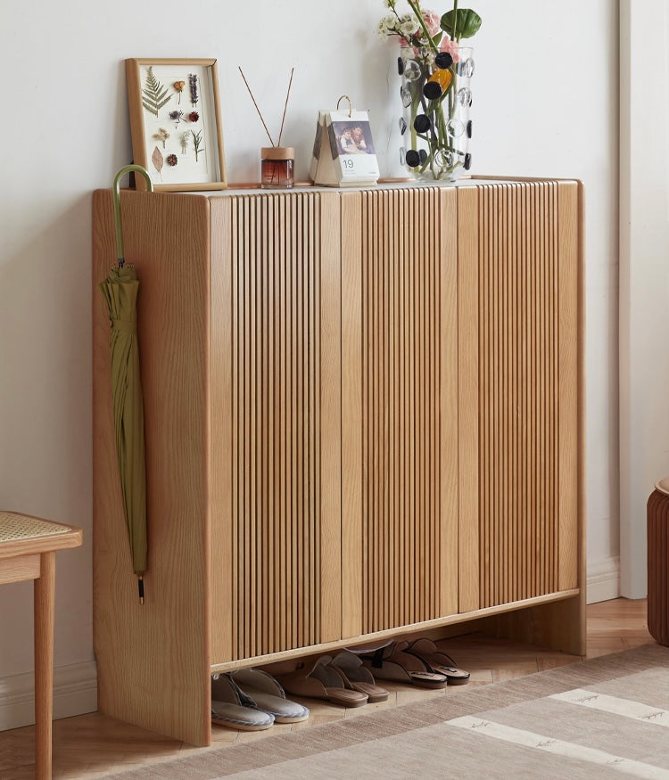 Ash, Oak Solid Wood Rock Top Shoe Cabinet