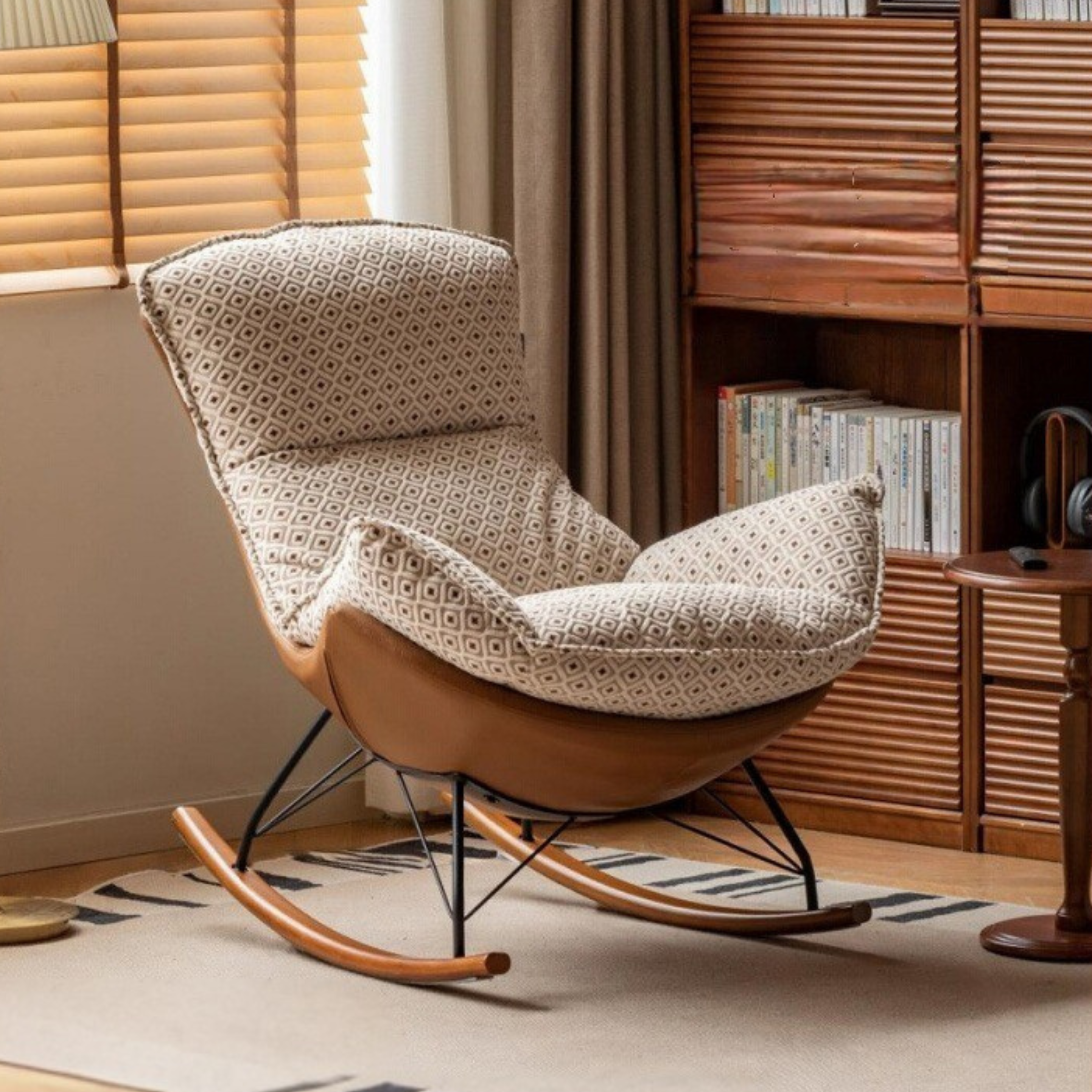 Fabric Rocking Retro Lazy Eggshell Chair