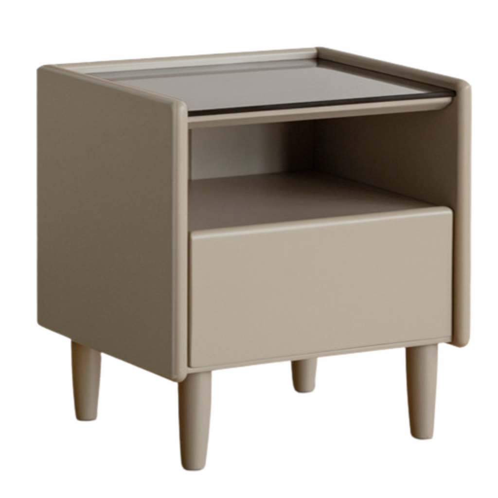 Ash, Cherry, Black walnut, Poplar, Solid Rubberwood Modern Nightstand.