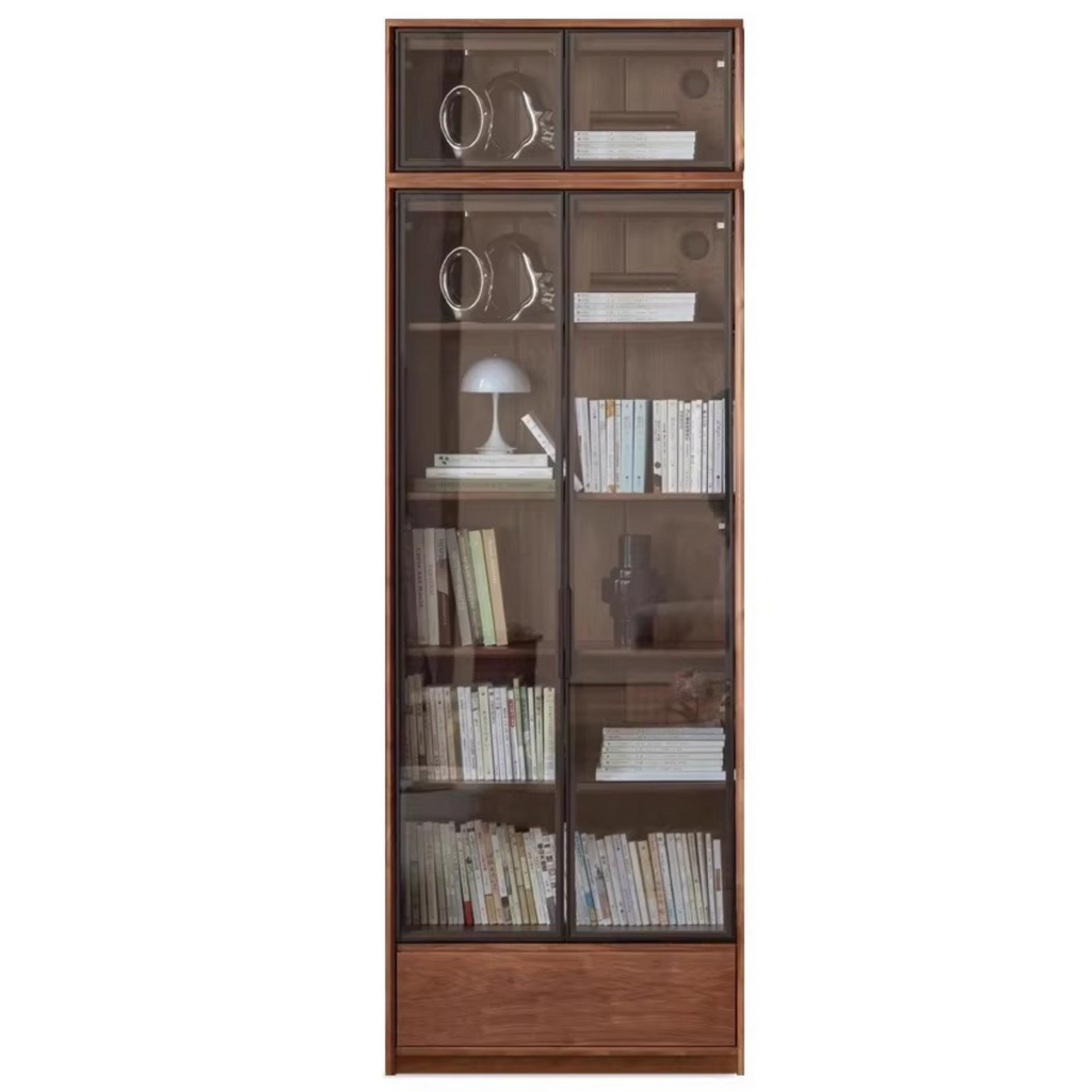 Black Walnut, Golden Sandalwood Solid Wood Bookshelf