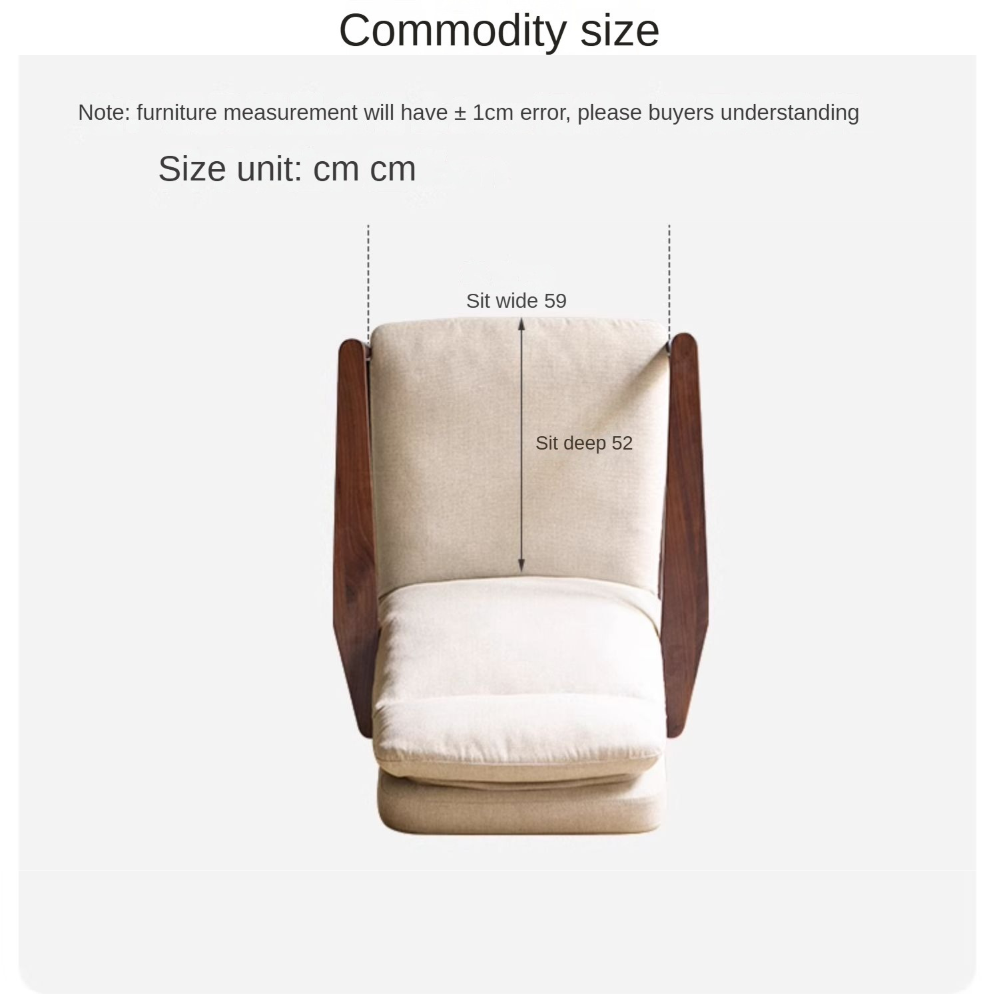 Black Walnut Solid Wood Fabric Sofa Chair