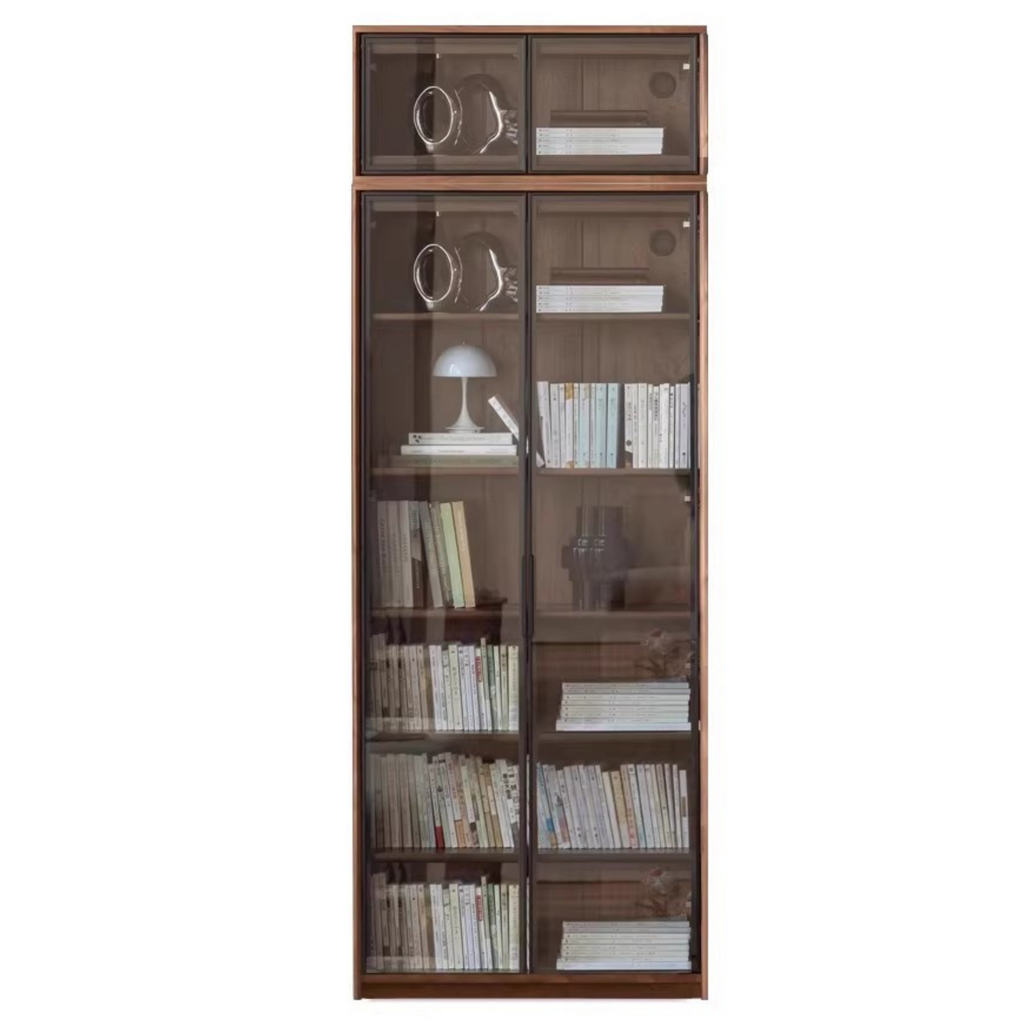 Black Walnut, Golden Sandalwood Solid Wood Bookshelf