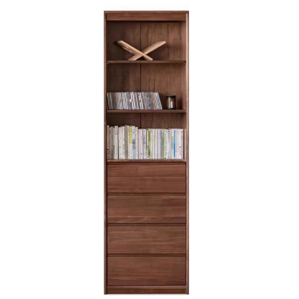 Black Walnut, Golden Sandalwood Solid Wood Bookshelf
