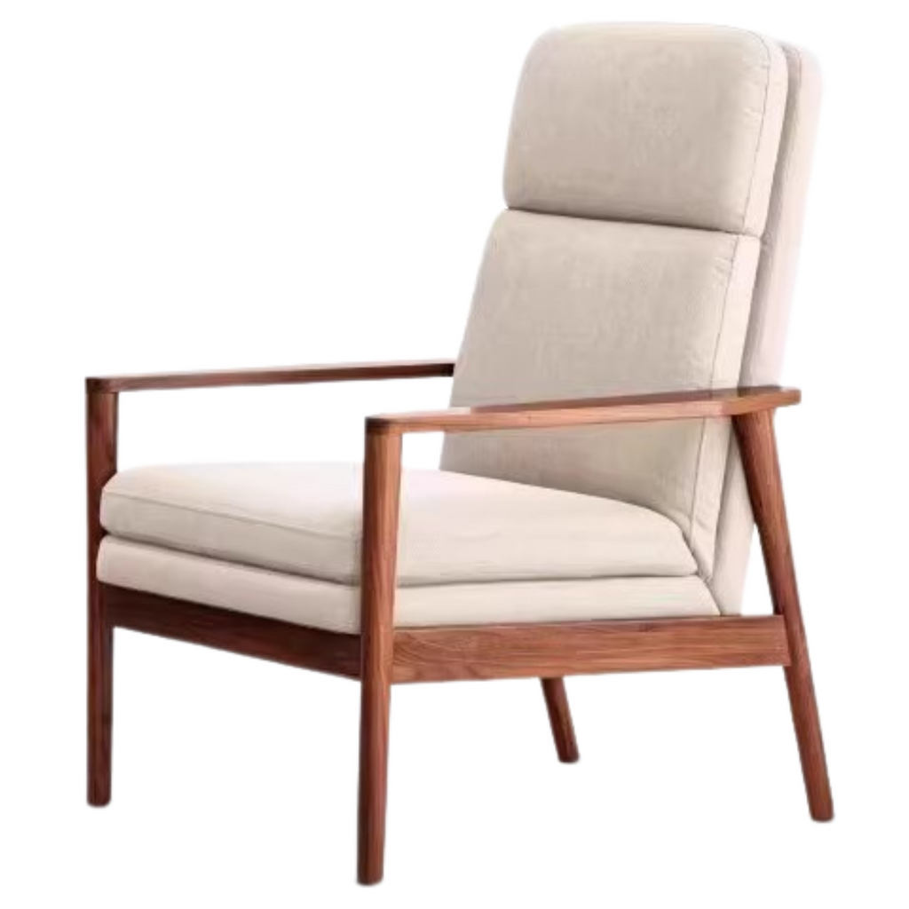 Black Walnut Solid Wood Fabric Sofa Chair