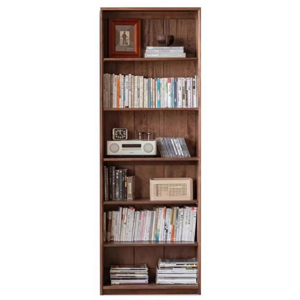 Black Walnut, Golden Sandalwood Solid Wood Bookshelf