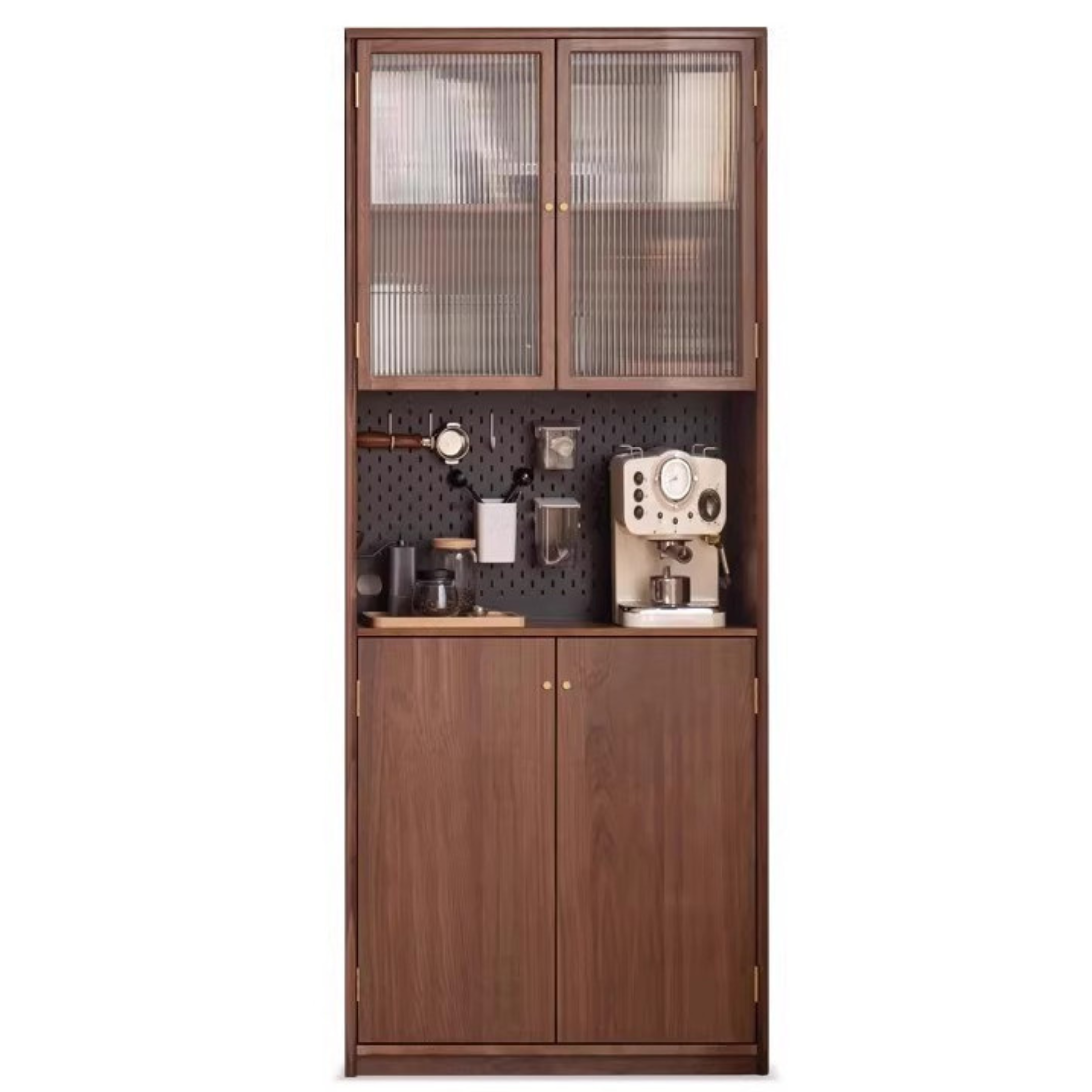 Black Walnut, Golden Sandalwood Solid Wood Bookshelf